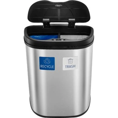 Insignia™ - 18 Gal. Automatic Trash Can With Recycle And Waste Divider - Stainless Steel 6 Insignia™ - 18 Gal. Automatic Trash Can With Recycle And Waste Divider - Stainless Steel - Image 6