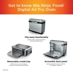 Ninja - Foodi 8-in-1 Digital Air Fry Oven, Toaster, Flip-Away Storage, Dehydrate, Keep Warm - Stainless Steel/Black -Blender Spark Deals Store 06dde376 98f4 4388 89c8 3749d5467d6e