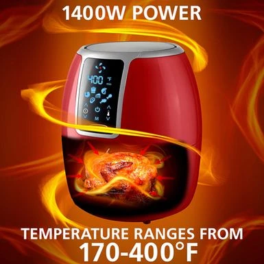 Brentwood Small 1400 Watt 4 Quart Electric Digital Air Fryer With Temperature Control In Red - 4 Quart - Red - 4 Quart 4 Brentwood Small 1400 Watt 4 Quart Electric Digital Air Fryer With Temperature Control In Red - 4 Quart - Red - 4 Quart - Image 4