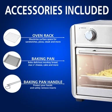 Brentwood 1700 Watt 24 Quart Convection Air Fryer Toaster Oven In Silver - 17.25" X 15.75" X 13.25" - Silver - 17.25" X 15.75" X 13.25" 3 Brentwood 1700 Watt 24 Quart Convection Air Fryer Toaster Oven In Silver - 17.25" X 15.75" X 13.25" - Silver - 17.25" X 15.75" X 13.25" - Image 3