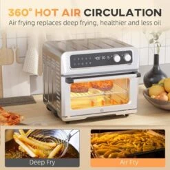 HOMCOM 21 Qt. Air Fryer Toaster Oven Combo, Cooking Gift - Silver -Blender Spark Deals Store 19a46018 a449 4f19 9d6f 13c4b5337e1b