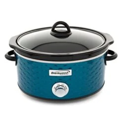 Brentwood Scallop Pattern 4.5 Quart Slow Cooker In Blue - Blue