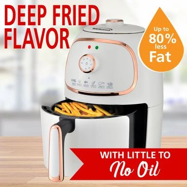 Brentwood 2 Quart Small Electric Air Fryer In White - White 5 Brentwood 2 Quart Small Electric Air Fryer In White - White - Image 5