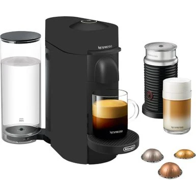 Nespresso Vertuo Plus Deluxe Coffee And Espresso Maker By De'Longhi, Matte Black With Aeroccino Milk Frother - Matte Black 2 Nespresso Vertuo Plus Deluxe Coffee And Espresso Maker By De'Longhi, Matte Black With Aeroccino Milk Frother - Matte Black - Image 2