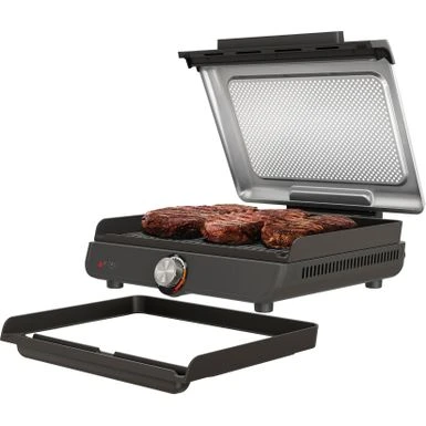 Ninja - Sizzle Smokeless Countertop Indoor Grill & Griddle With Interchangeable Grill And Griddle Plates - Gray/Silver 1 Ninja - Sizzle Smokeless Countertop Indoor Grill & Griddle With Interchangeable Grill And Griddle Plates - Gray/Silver