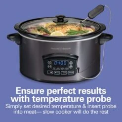 Hamilton Beach 6 Quart Programmable Defrost Slow Cooker With Temperature Probe - Silver -Blender Spark Deals Store 39ea8048 7855 4864 becf 46463bbfa4fc