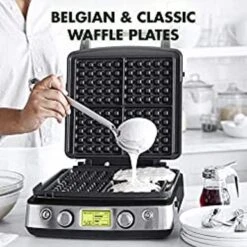 GreenPan Elite 4-Square Belgian Waffle Iron, Healthy Ceramic Nonstick Plates, Easy One-Touch Presets, Black -Blender Spark Deals Store 407c1c51 771c 4996 b36e 762751bd2ccc