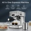 Espresso Machine, 20-Bar Pump Coffee Maker With 1.8L Water Tank - Silver