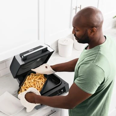 Ninja - Foodi Smart XL 6-in-1 Countertop Indoor Grill With Smart Cook System, 4-quart Air Fryer - Dark Grey/Stainless 8 Ninja - Foodi Smart XL 6-in-1 Countertop Indoor Grill With Smart Cook System, 4-quart Air Fryer - Dark Grey/Stainless - Image 8
