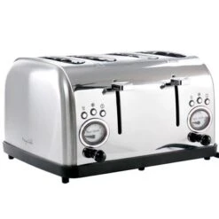 MegaChef 4 Slice Wide Slot Toaster With Variable Browning In Silver - 4 Slice - Stainless Steel - 4 Slice