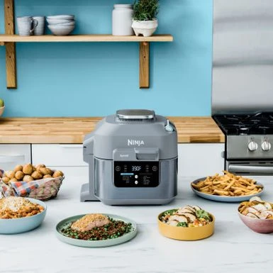 Ninja - Speedi Air Fryer & Rapid Cooker, 6-Qt. Capacity, 12-in-1 Functionality, 15-Minute Meals - Sea Salt Gray 3 Ninja - Speedi Air Fryer & Rapid Cooker, 6-Qt. Capacity, 12-in-1 Functionality, 15-Minute Meals - Sea Salt Gray - Image 3
