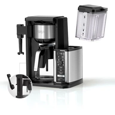 Ninja - 10-Cup Specialty Coffee Maker With Fold-Away Frother And Glass Carafe CM401 - Black/Stainless Steel 2 Ninja - 10-Cup Specialty Coffee Maker With Fold-Away Frother And Glass Carafe CM401 - Black/Stainless Steel - Image 2