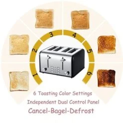 4-slice Stainless Steel Toaster - Red -Blender Spark Deals Store 5766cb68 2d16 4fd9 941f 4f7842214d4a