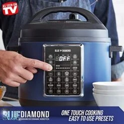 Blue Diamond Ceramic Nonstick, 16-in-1 6QT Electric Pressure Cooker, Slow Cooker, Rice Cooker, Yogurt Maker, Saute, Steamer And More, Programable, Dishwasher Safe Pot, PFAS-Free, Blue -Blender Spark Deals Store 696124a3 6a33 41ad a38a 2f4bbe163c45