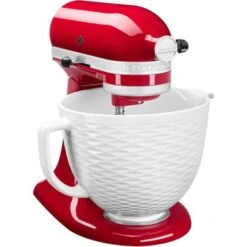KitchenAid 5-Qt. Titanium-Reinforced Ceramic Bowl For Tilt-Head Stand Mixers, Textured White -Blender Spark Deals Store 6b5e163c 29bd 471c ad81 22eea26a5d15