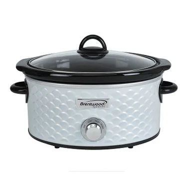 Brentwood Scallop Pattern 4.5 Quart Slow Cooker - Silver 8 Brentwood Scallop Pattern 4.5 Quart Slow Cooker - Silver - Image 8