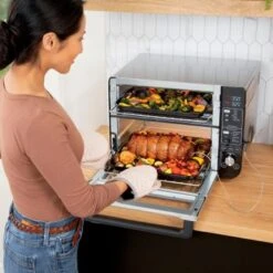 Ninja - 12-in-1 Smart Double Oven, FlexDoor, Smart Thermometer, Smart Finish, Rapid Top Oven, Convection & Air Fry Bottom Oven - Stainless Steel/Black -Blender Spark Deals Store 6d518f58 34fe 524b 8a71 9ff875e8babe