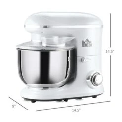 HOMCOM Stand Mixer With Splash Guard, Electric Hand Mixer Set With 6 Qt. Large Mixing Bowl - 14.5" X 9" X 14.5" - White 38 HOMCOM Stand Mixer With Splash Guard, Electric Hand Mixer Set With 6 Qt. Large Mixing Bowl - 14.5" X 9" X 14.5" - White -Blender Spark Deals Store 6d61290e 871b 40dd 9439 8920051638ba