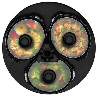 Round Triple 1.5 Qt Slow Cooker Server In Copper With 3 Ceramic Pots - Variable Temperature Control - Stoneware - 1-2 Quarts 10 Round Triple 1.5 Qt Slow Cooker Server In Copper With 3 Ceramic Pots - Variable Temperature Control - Stoneware - 1-2 Quarts - Image 10