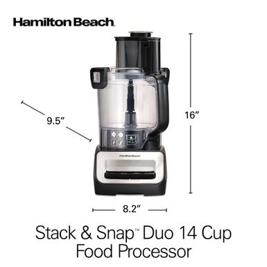 Hamilton Beach Stack & Snap 14 Cup Duo Food Processor - Black 9 Hamilton Beach Stack & Snap 14 Cup Duo Food Processor - Black - Image 9