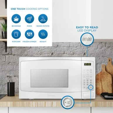 Danby .7 Cu. Ft. Counter-top 700 Watt Microwave In White - White 2 Danby .7 Cu. Ft. Counter-top 700 Watt Microwave In White - White - Image 2
