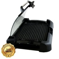 MegaChef Reversible Double Use Grill/Griddle With Glass Lid - Black -Blender Spark Deals Store 7cb9cfcf 9a63 472e 9e24 94408d74d394