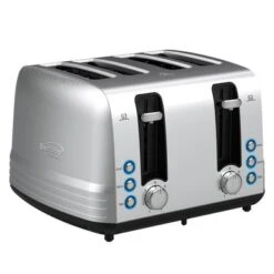 Extra Wide 4 Slot Stainless Steel Toaster - 11 X 7.90 - Silver - 11 X 7.90