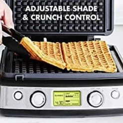 GreenPan Elite 4-Square Belgian Waffle Iron, Healthy Ceramic Nonstick Plates, Easy One-Touch Presets, Black -Blender Spark Deals Store 7e594cb4 e8f9 4ea3 9c6d 8910b4c20b1a