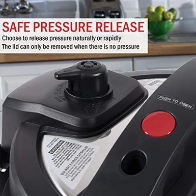 Thomson TFPC607 9-in-1 Pressure Cooker And Air Fryer With Dual Lid, Slow Cooker And More, Digital Touch Display, 6.5 QT Capacity, Included Cooking Accessories - Stainless Steel 6 Thomson TFPC607 9-in-1 Pressure Cooker And Air Fryer With Dual Lid, Slow Cooker And More, Digital Touch Display, 6.5 QT Capacity, Included Cooking Accessories - Stainless Steel - Image 6
