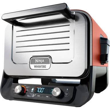 Ninja - Woodfire 8-in-1 Outdoor Oven, 700°F High Heat Roaster, Pizza Oven, BBQ Smoker With Woodfire Technology - Terracotta Red 2 Ninja - Woodfire 8-in-1 Outdoor Oven, 700°F High Heat Roaster, Pizza Oven, BBQ Smoker With Woodfire Technology - Terracotta Red - Image 2
