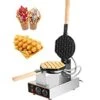 VEVOR Commercial Bubble Waffle Maker, 1400W Egg Bubble Puff Iron W/ 180 Rotatable 2 Pans & Wooden Handles, Stainless Steel Baker W/ Non-Stick Teflon Coating, 50-250/122-482 Adjustable