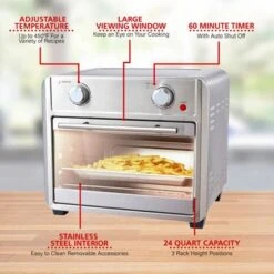 Brentwood 1700 Watt 24 Quart Convection Air Fryer Toaster Oven In Silver - 17.25" X 15.75" X 13.25" - Silver - 17.25" X 15.75" X 13.25" 7 Brentwood 1700 Watt 24 Quart Convection Air Fryer Toaster Oven In Silver - 17.25" X 15.75" X 13.25" - Silver - 17.25" X 15.75" X 13.25" -Blender Spark Deals Store 87437745 085b 4717 bd61 ce28919be3db