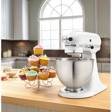KitchenAid - Classic Series 4.5 Quart Tilt-Head Stand Mixer - K45SSWH - Blanco 4 KitchenAid - Classic Series 4.5 Quart Tilt-Head Stand Mixer - K45SSWH - Blanco - Image 4