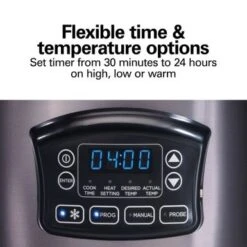 Hamilton Beach 6 Quart Programmable Defrost Slow Cooker With Temperature Probe - Silver -Blender Spark Deals Store 897b3c35 43d7 47da 85b2 0332de5d8ec1