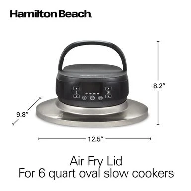 Hamilton Beach Air Fry Lid For 6 Quart Oval Slow Cookers - Black 8 Hamilton Beach Air Fry Lid For 6 Quart Oval Slow Cookers - Black - Image 8