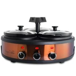 Round Triple 1.5 Qt Slow Cooker Server In Copper With 3 Ceramic Pots - Variable Temperature Control - Stoneware - 1-2 Quarts 17 Round Triple 1.5 Qt Slow Cooker Server In Copper With 3 Ceramic Pots - Variable Temperature Control - Stoneware - 1-2 Quarts -Blender Spark Deals Store 8dd51e28 848d 4719 b23e 95463d0cb0a4