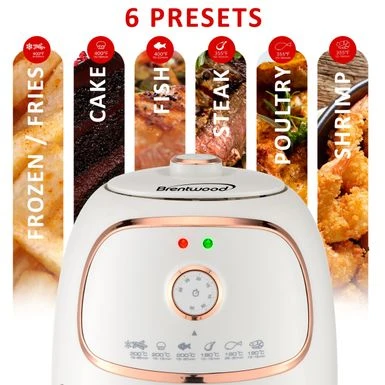 Brentwood 2 Quart Small Electric Air Fryer In White - White 3 Brentwood 2 Quart Small Electric Air Fryer In White - White - Image 3