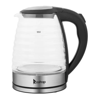 1.8L Stainless Steel Electric Kettle, Borosilicate Glass Kettle - Black+Silver 11 1.8L Stainless Steel Electric Kettle, Borosilicate Glass Kettle - Black+Silver - Image 11