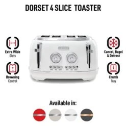 Haden Dorset Stainless Steel 4-Slice Toaster - White -Blender Spark Deals Store 954b994e d578 464c ae48 654303217b18