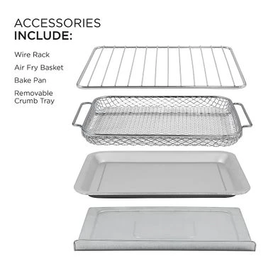 Elite Gourmet - 10L Digital Air Fryer Oven, 7 Preset Functions - Silver 5 Elite Gourmet - 10L Digital Air Fryer Oven, 7 Preset Functions - Silver - Image 5