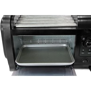 Elite Gourmet - 210w Analog Hot Dog Roller & Toaster Oven - Black 3 Elite Gourmet - 210w Analog Hot Dog Roller & Toaster Oven - Black - Image 3