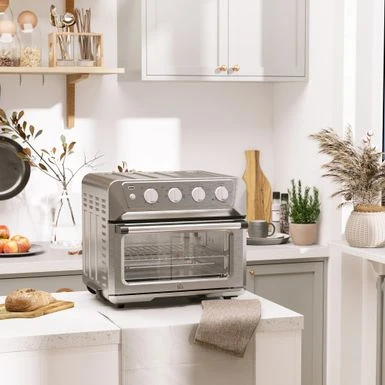 HOMCOM 7-in-1 21 Qt. Air Fryer Toaster Oven Combo 1800W, 4 Slice Toaster Oven - Silver 1 HOMCOM 7-in-1 21 Qt. Air Fryer Toaster Oven Combo 1800W, 4 Slice Toaster Oven - Silver