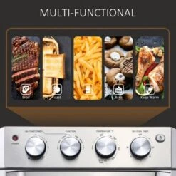HOMCOM 7-in-1 21 Qt. Air Fryer Toaster Oven Combo For 4 Slices Of Bread Or 9" Pizza - Silver -Blender Spark Deals Store b0e153c9 6580 4f82 b909 f406d62ab4af