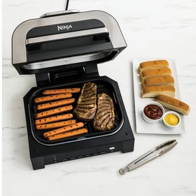 Ninja - Foodi Smart XL 6-in-1 Countertop Indoor Grill With Smart Cook System, 4-quart Air Fryer - Dark Grey/Stainless 9 Ninja - Foodi Smart XL 6-in-1 Countertop Indoor Grill With Smart Cook System, 4-quart Air Fryer - Dark Grey/Stainless - Image 9