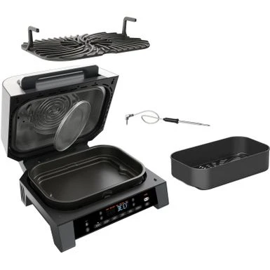 Ninja - Foodi Smart XL 6-in-1 Countertop Indoor Grill With Smart Cook System, 4-quart Air Fryer - Dark Grey/Stainless 3 Ninja - Foodi Smart XL 6-in-1 Countertop Indoor Grill With Smart Cook System, 4-quart Air Fryer - Dark Grey/Stainless - Image 3
