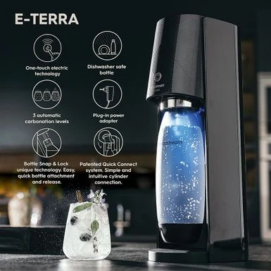 SodaStream - E-TERRA Sparkling Water Maker - Black 3 SodaStream - E-TERRA Sparkling Water Maker - Black - Image 3