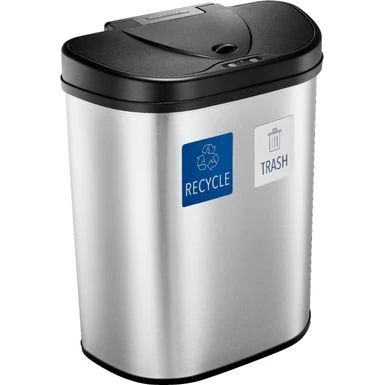 Insignia™ - 18 Gal. Automatic Trash Can With Recycle And Waste Divider - Stainless Steel 9 Insignia™ - 18 Gal. Automatic Trash Can With Recycle And Waste Divider - Stainless Steel - Image 9