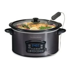Blender Spark Deals Store 13 Hamilton Beach 6 Quart Programmable Defrost Slow Cooker With Temperature Probe - Silver