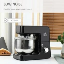 HOMCOM Stand Mixer With Splash Guard, Electric Hand Mixer Set With 6 Qt. Large Mixing Bowl - 15" X 7.25" X 13.5" - 15" X 7.25" X 13.5" - Black -Blender Spark Deals Store d0ac3afe f95c 40de 8b63 8f0439d76e39