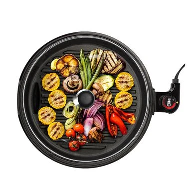 Elite Gourmet - 12" Deluxe Indoor Grill W Tempered Glass Lid, Stainless Steel - Black 4 Elite Gourmet - 12" Deluxe Indoor Grill W Tempered Glass Lid, Stainless Steel - Black - Image 4